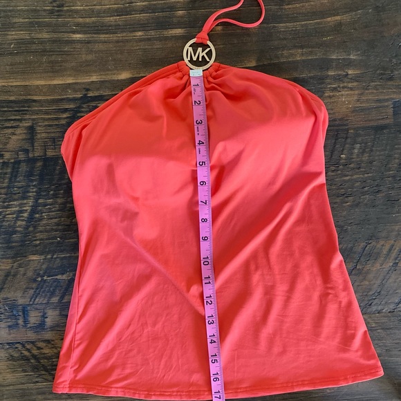 Michael Kors MK Charm Logo Orange Halter Tankini Swimsuit 2pc Set - Picture 8 of 13